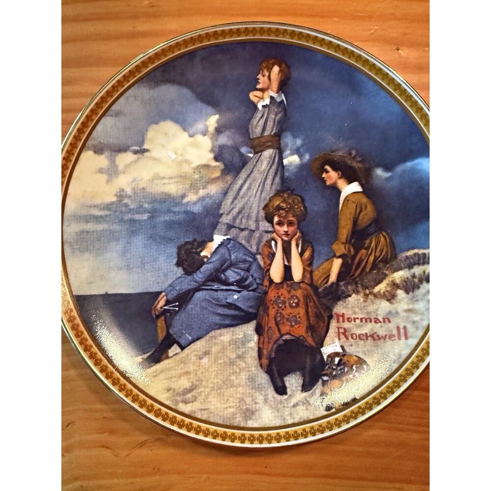 Norman Rockwell Collector Display Plate, "Writing on the Shore"